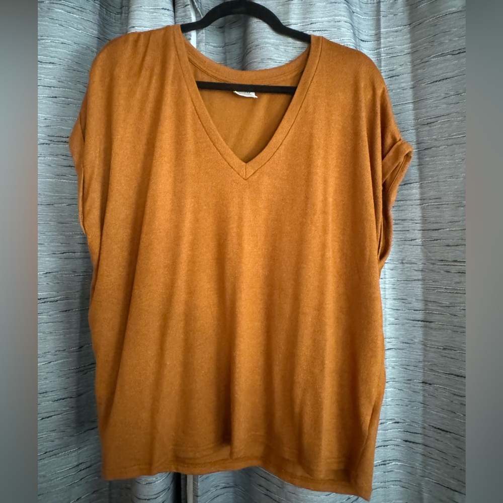 Mustard knit blouse- relaxed fit